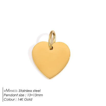 eManco Mother's Day Blank Heart Charms Stainless Steel Mirror Polished Pendant Making DIY Necklace Bracelet 48 Hour Shipping