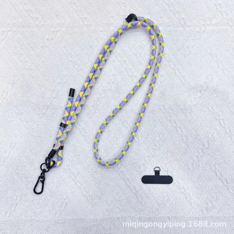 150cm Adjustable Mobile Phone Xyun Outdoor Anti-lost Crossbody Phone Lanyards Neck Rope with Patch Cellphone Hanging Cord Strap