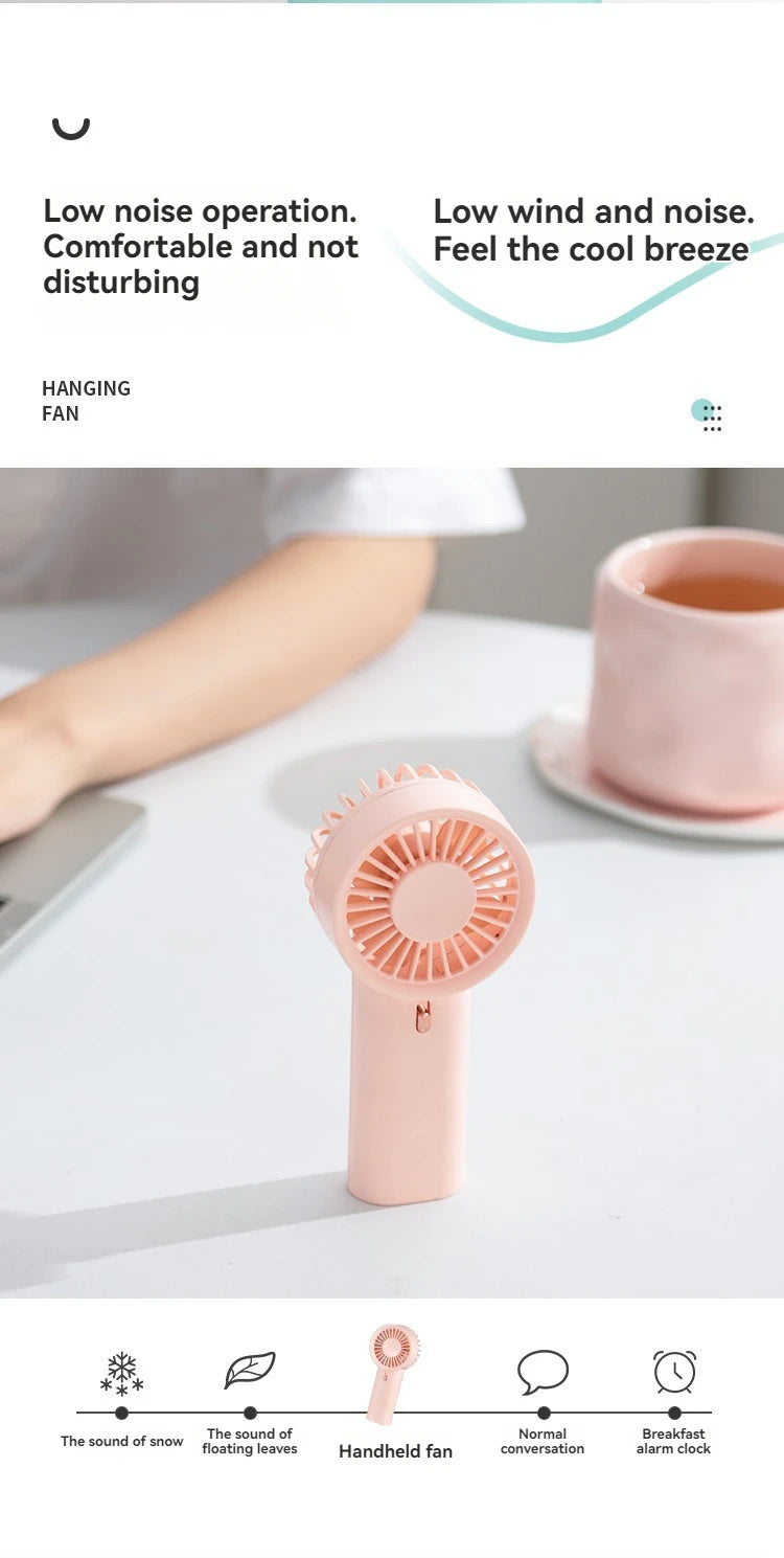 1 mini handheld fan with wind speed and hanging rope, suitable for outdoor use, requires 2 AAA batteries to be self provided