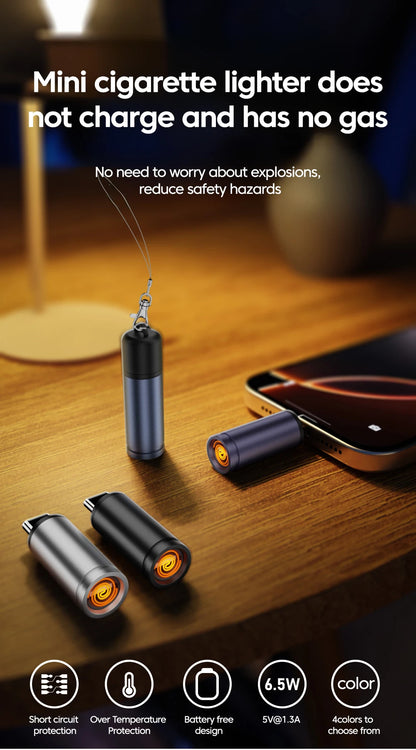 Type-C Mobile Cigarette Lighter Air Blowing Cigarette Lighter Outdoor Safety Portable Mini Cigarette Lighting Artifact