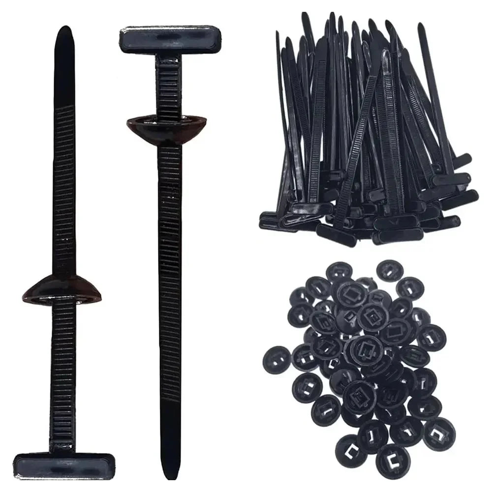 Universal Nylon Cable Tie Buckle Auto Fastener Screw Replacement Clip Car Fender Trunk Engine Guard Panel Wire Management Secure