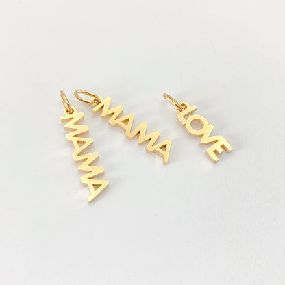 eManco  MAMA LOVE  Pendant  Stainless Steel Letter Hang Ornament For DIY Mother's Day Nacklace Earrings Jewelry Making