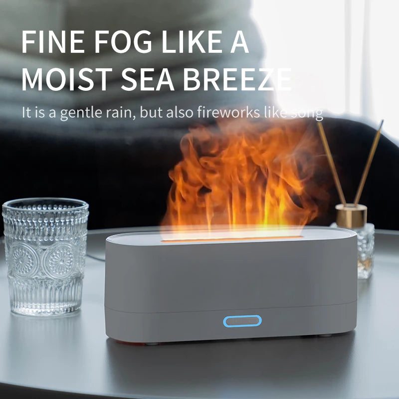 160ml Flame Diffuser Humidifier 7 Colors Light Changing Essential Oil Diffusers Aromatherapy Diffusers for Home Office Bedroom