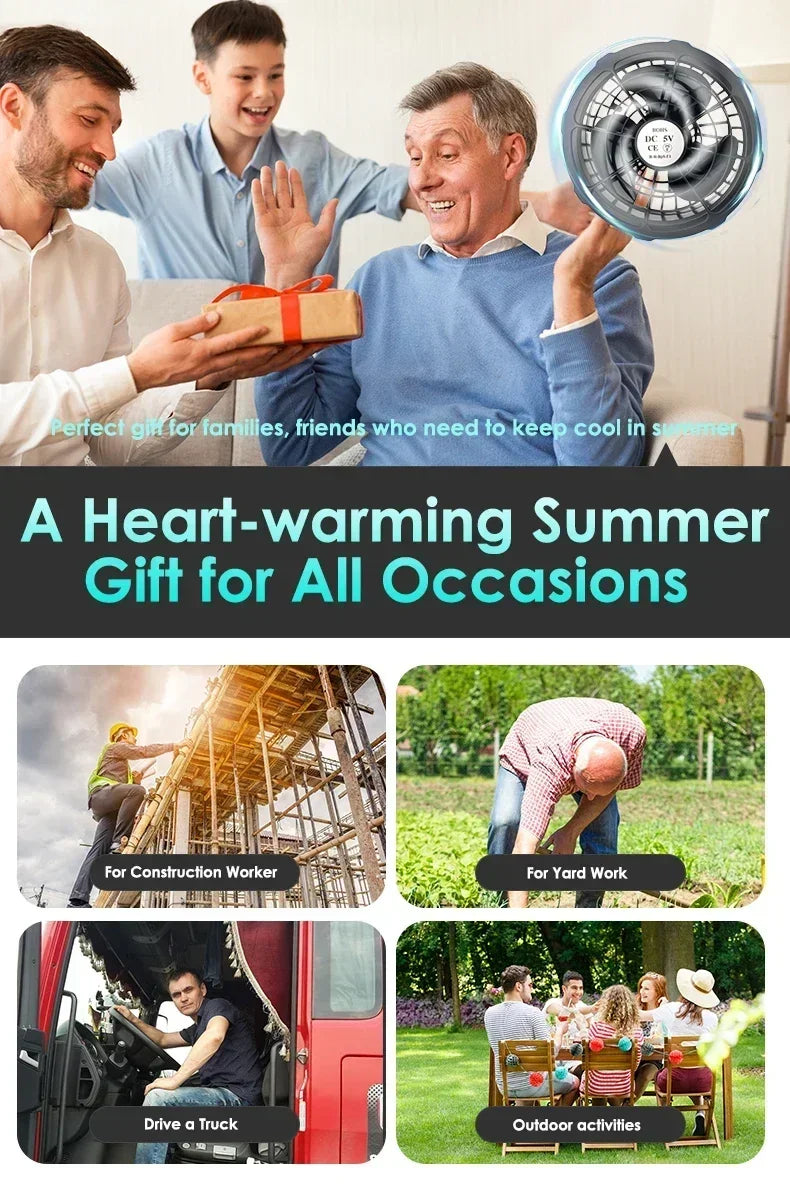 5/12V Cooling Fan Fo Air Conditioner Vest Air Conditioning Clothing Wearable 5V Cool Fan for High Temperature Work Fishing Vest
