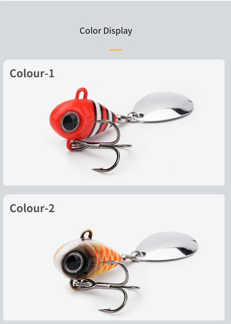 Wobble Rotating Metal VIB Vibration Bait Spinner Spoon Jig Fishing Lures 15g 20g Artificial Hard Baits Sequins Pesca Lure