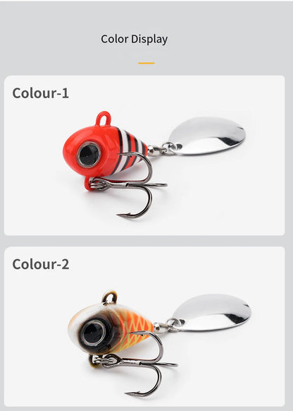 Wobble Rotating Metal VIB Vibration Bait Spinner Spoon Jig Fishing Lures 15g 20g Artificial Hard Baits Sequins Pesca Lure
