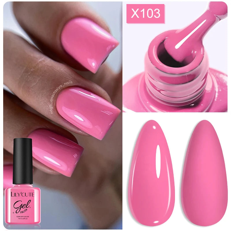 LILYCUTE Ancora Red Autumn Winter Gel Nail Polish Semi Permanent Soak Off UV LED Gel Varnish Manicure Nail Supplies