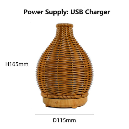 Wood Weave Vase Aromatherapy Humidifier Household Vase Air Humidifier Ultrasonic Mute Colorful Humidifier Spray Instrumen