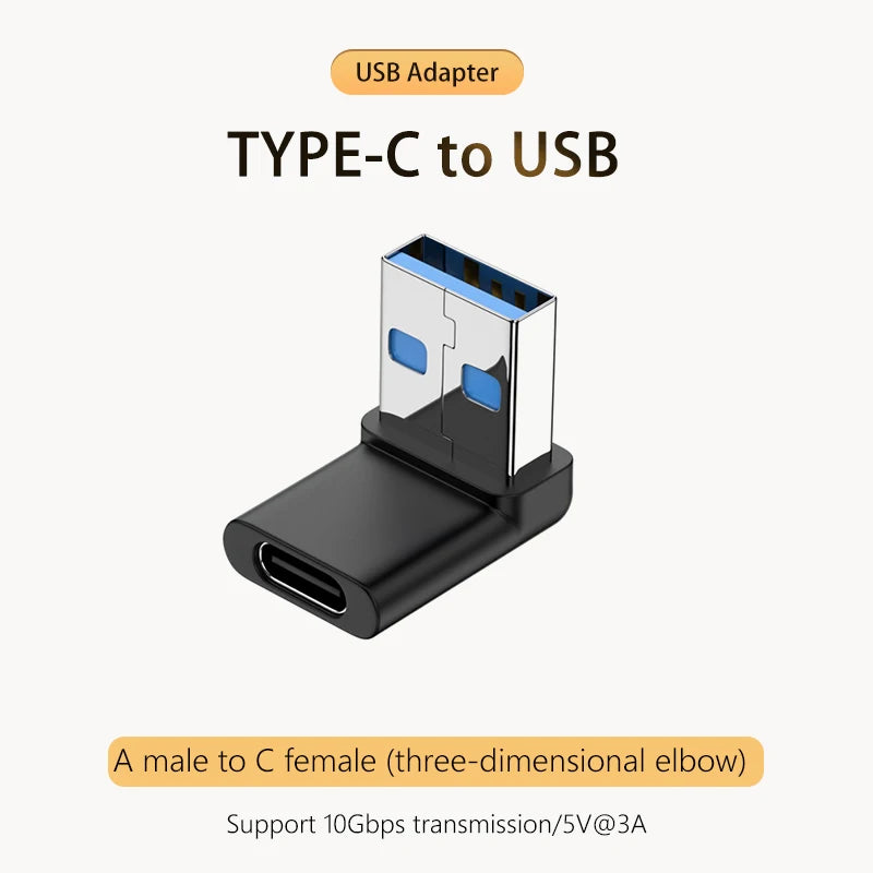 5A Type-C OTG Adapter 240W Fast Charging Data Converter USB4.0 40Gbps Support 8K 60Hz USB C 90/180 Degree Elbow Adapter