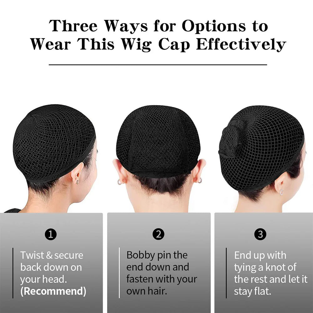 G&T Wig Black Mesh Wig Cap Net, Closed End Hair Mesh Net, Liner Weaving Caps for Women, Men, Kids, Wig Caps