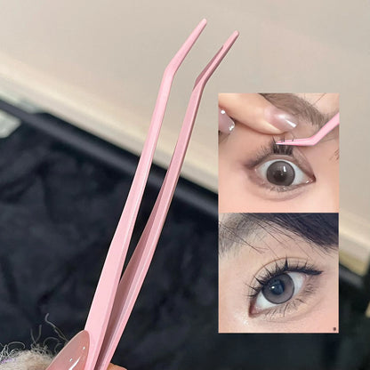 Stainless Steel False Eyelashes Tweezers Lashes Extension Clips Eyemakeup Tools Fine Tip Profession Tweezer