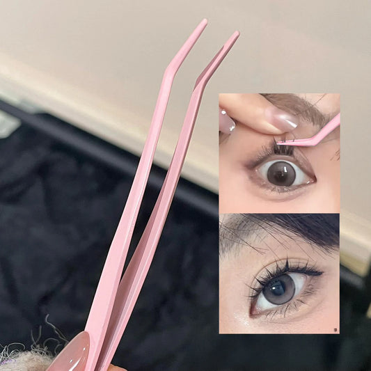 Stainless Steel False Eyelashes Tweezers Lashes Extension Clips Eyemakeup Tools Fine Tip Profession Tweezer