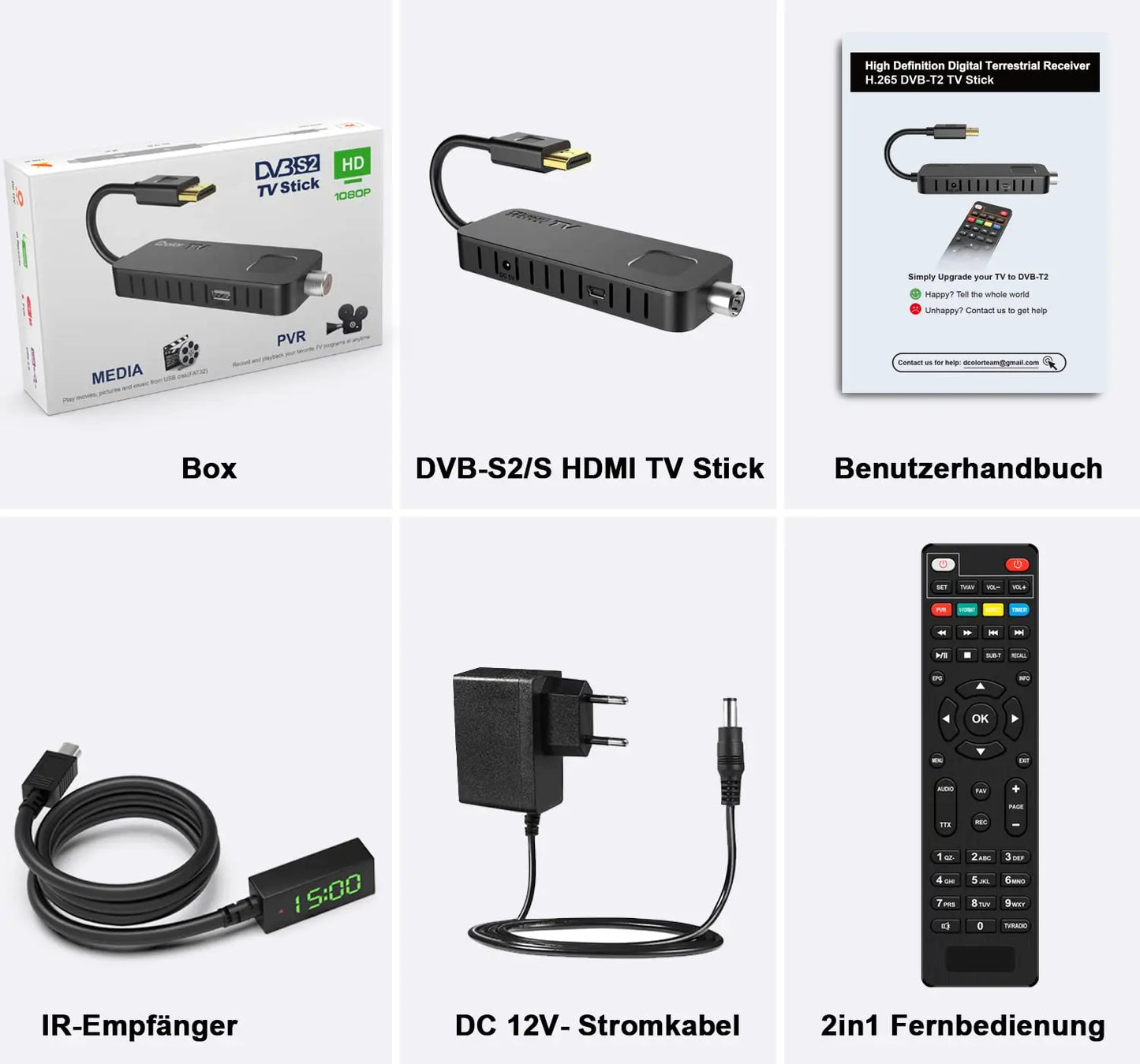 DVB-T2 for Europe,Thailand Mini TV Tuner Full HD 1080P TV Receiver Stick USB2.0 Media Player and PVR Recorder 2-in-1 TV Control
