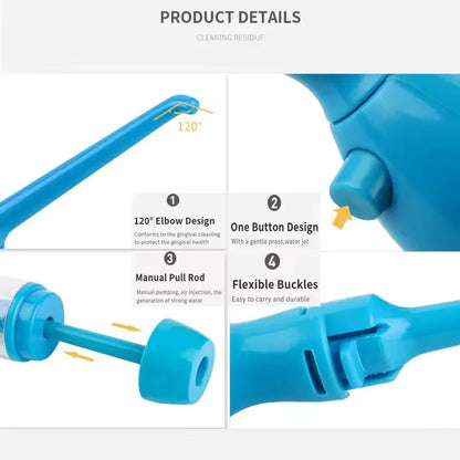 Non-Electric Portable Oral Irrigator Teeth Cleaner Water Jet Flossing Tooth Health Household Device