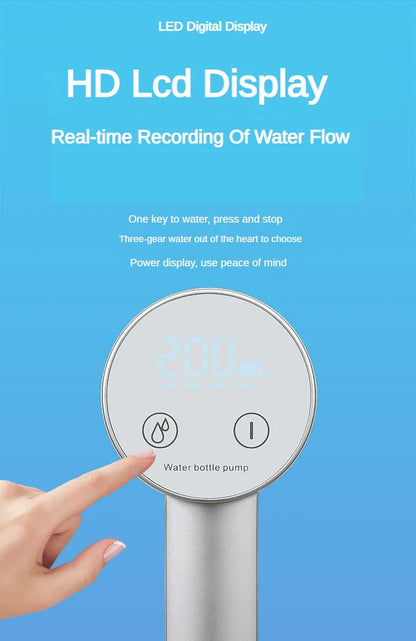 Electric Water Gallon Bottle Pump Automatic Water Dispenser Pump 19 Liters Foldable Desktop Water Bottle Pump USB Rechargeable