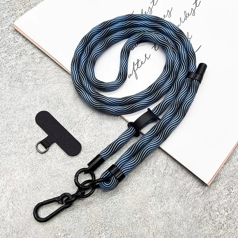 150cm Adjustable Mobile Phone Xyun Outdoor Anti-lost Crossbody Phone Lanyards Neck Rope with Patch Cellphone Hanging Cord Strap