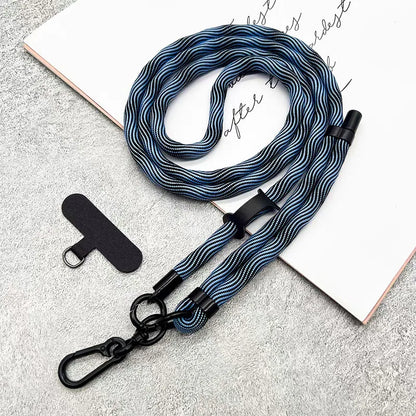 150cm Adjustable Mobile Phone Xyun Outdoor Anti-lost Crossbody Phone Lanyards Neck Rope with Patch Cellphone Hanging Cord Strap