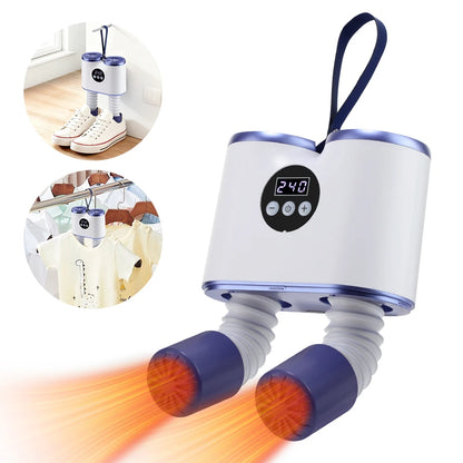 Portable Shoe Dryer with Fan Hot Air Heater Moisture Odor Home Smart Ski Boot Shoes Gloves Socks Fast Drying Machine with Timer