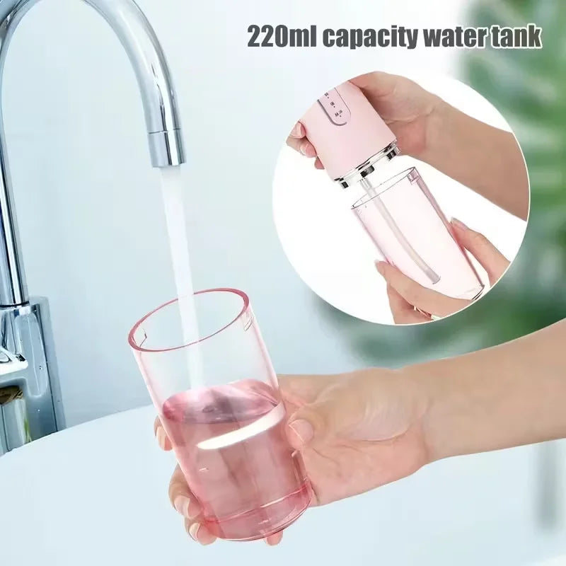 Portable Electric Water Flosser, With 4Nozzles, UsB Charging, 3 Smart Modes,Fully Automatic Handheld Oral lrrigator,Dental Clean