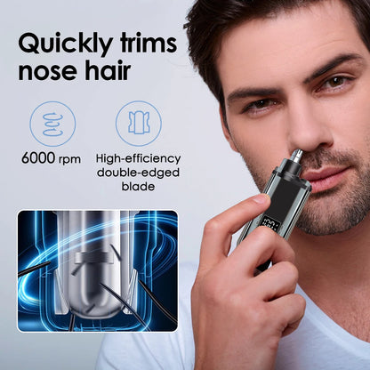Electric Nose Hair Clipper Rechargeable Automatic Shaving Nose Trimmer Unisex Professional Washable Painless Nose Hair Trimmer