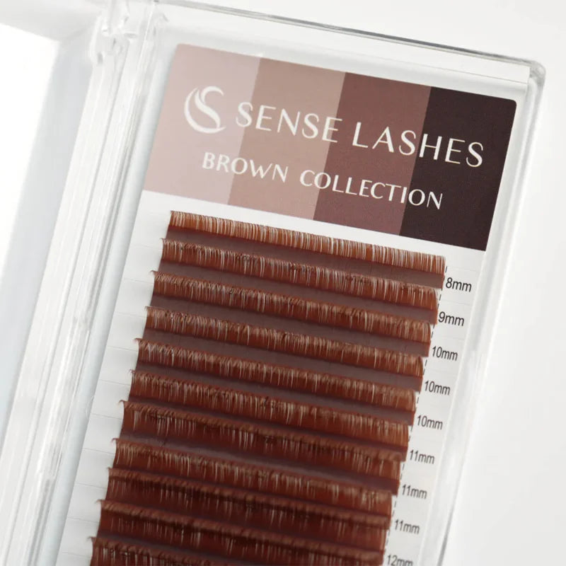 SENSE LASHES Colorful Individual Lashes 0.03/0.05/0.07 Mix 8-15mm Matte Brown Lashes Faux Cils extensiones de pestañas