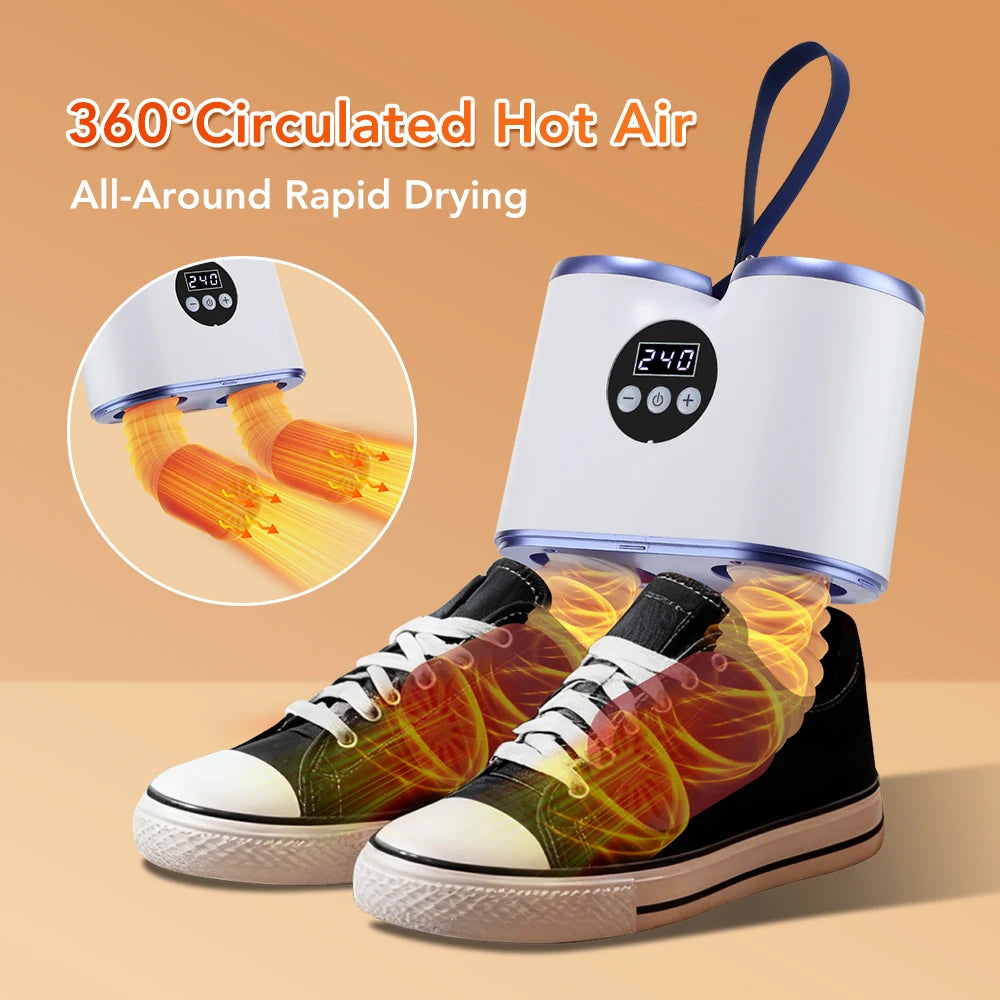 Portable Shoe Dryer with Fan Hot Air Heater Moisture Odor Home Smart Ski Boot Shoes Gloves Socks Fast Drying Machine with Timer
