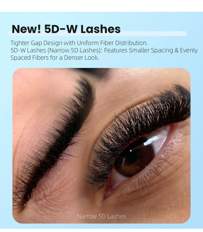 Yelix Narrow 5D Lashes Smaller Spacing 5D W Shape Eyelash Extension Premade Natural Soft Small Fan Mesh Volumen Lashes