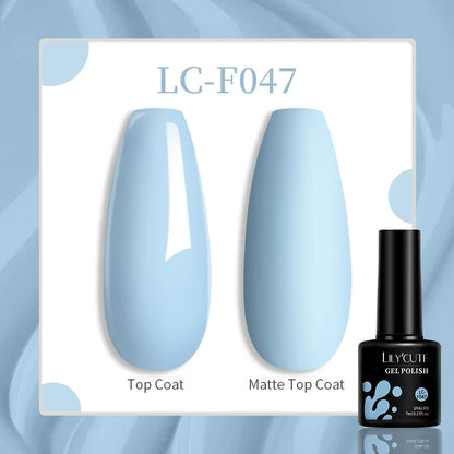 LILYCUTE 7ml White Color Gel Nail Polish Semi Permanent UV Gel Polish Gorgeous Full Coverage Soak Off UV LED Nail Gel Varnishes