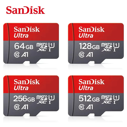 Sandisk 512GB 256GB Memory Card 128GB 64GB 32GB TF Micro SD Class A1-10 UHS-1 Flash Memory Microsd