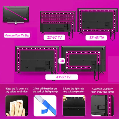 12LEDs/M Led Strip Lights RGB Led Strip Flexible Ribbon with 3Key Control Luces Led Tape Lights for Room Decor TV Backlights