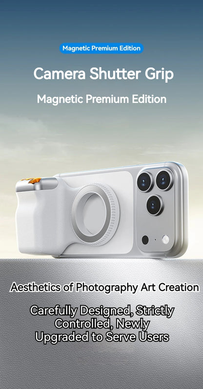 Magnetic Phone Camera Shoot Hand Grip Zoomable Smart Phone Holder Shooting Aid Remote Control Handle For Iphone Android Phone