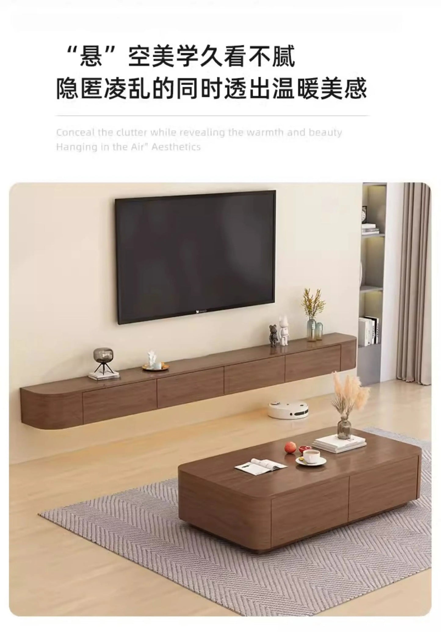 Italian Modern Tv Cabinet Durable Wall Mounted Premium Beauty Tv Cabinet Classic Space saving Meubles De Maison Furniture Home