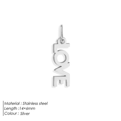 eManco  MAMA LOVE  Pendant  Stainless Steel Letter Hang Ornament For DIY Mother's Day Nacklace Earrings Jewelry Making
