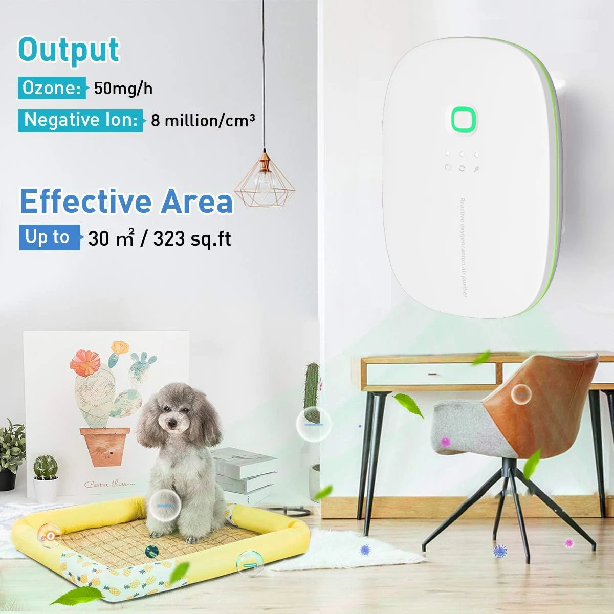 Plug in Ozone Generator Negative ion purifier Compact Size Purifying Air Eliminate Odor For Pet Room Toilet Kitchen US Plug