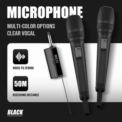 Karaoke Microphone G-MARK SKM9000 2 Channels Wireless UHF Frequency For Teaching Wedding Clear Stable Audio Transmission