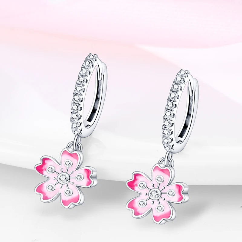 Hot Sale 925 Sterling Silver Spring Zircon Sunflower Stud Earrings For Women 2023 Trending Fashion Jewelry mother's day gift