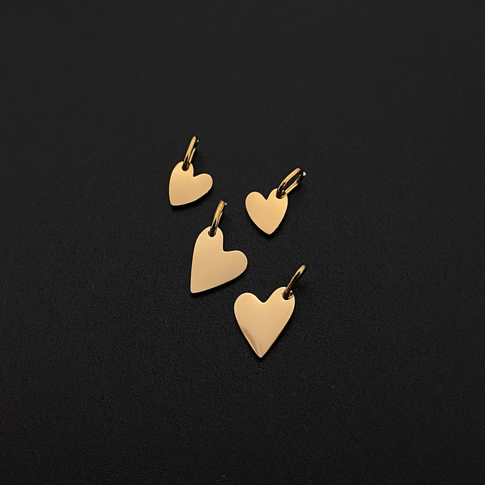eManco Mother's Day Blank Heart Charm Stainless Steel Waterproof Polished Pendant Making DIY Necklace Bracelet 48 Hour Shipping
