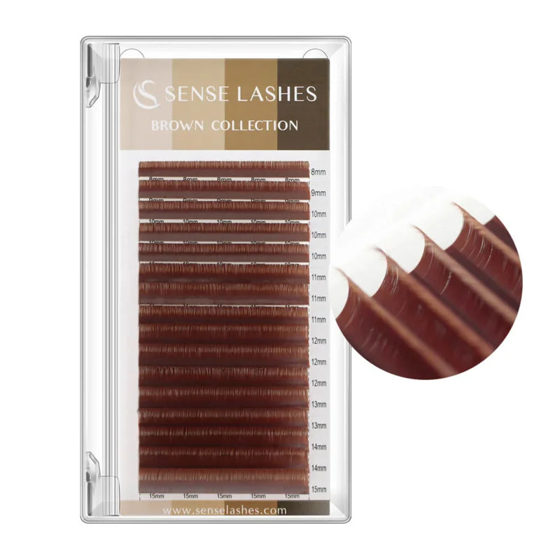 SENSE LASHES Colorful Individual Lashes 0.03/0.05/0.07 Mix 8-15mm Matte Brown Lashes Faux Cils extensiones de pestañas