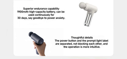New Mijia Mini Fascia Gun 3 Portable Muscle Massage Gun Thrust Brushless Silent Motor 3 Massager Heads Relax Body Type-C CN