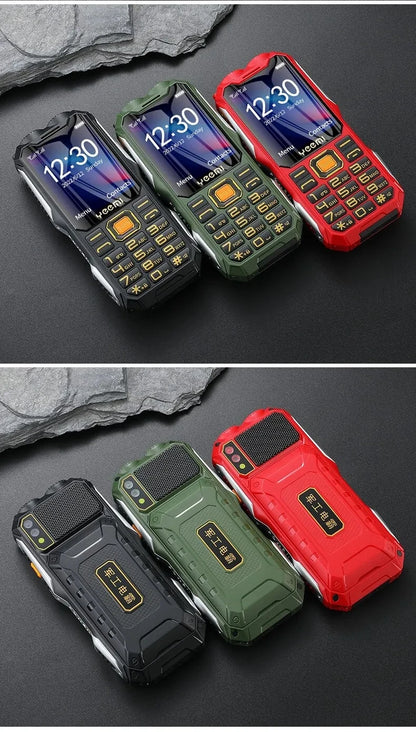 YEEMI Q8 GSM 2G Rugged Phone Big Battery Dual Flashlight 2.4inches HD Screen Dual SIM Mobile Phone Large Button Cellphone