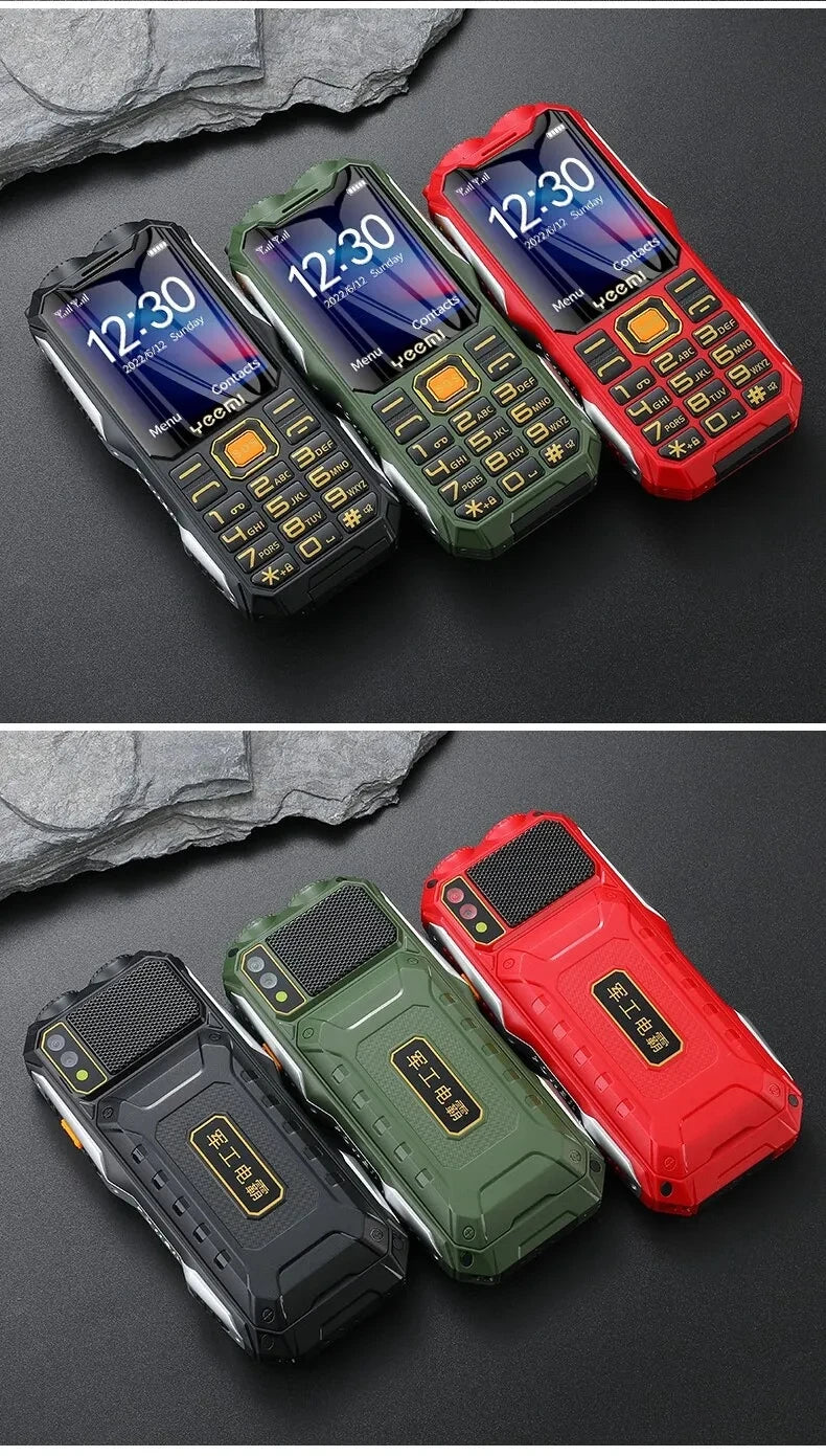 YEEMI Q8 GSM 2G Rugged Phone Big Battery Dual Flashlight 2.4inches HD Screen Dual SIM Mobile Phone Large Button Cellphone