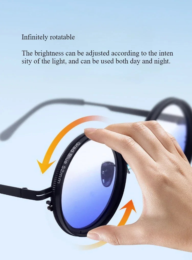 ND9 adjustable dimming sunglasses men women handmade innovative outdoor fishing UV400 polarized sun glasses support myopia lens