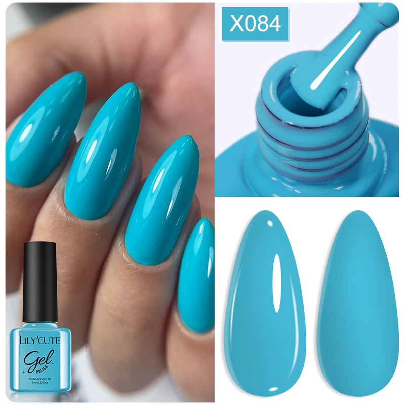 LILYCUTE Ancora Red Autumn Winter Gel Nail Polish Semi Permanent Soak Off UV LED Gel Varnish Manicure Nail Supplies