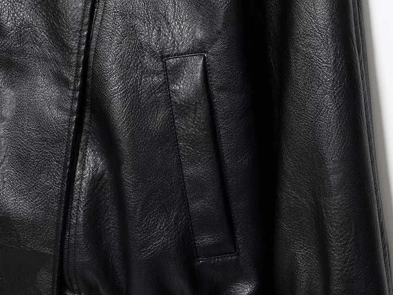 MUJER Faux Leather Women's Jacket Black Oversize Bomber Jackets for Women Outerwears Winter Overcoat Female Fashion Jacket Woman
