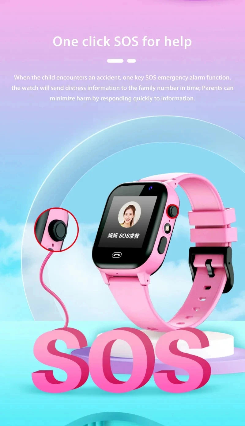 2026 Lenovo Kids Smart Watch SOS GPS Location Tracke Sim Card Call Child SmartWatch Camera Waterproof Watch Gift For Ios Android
