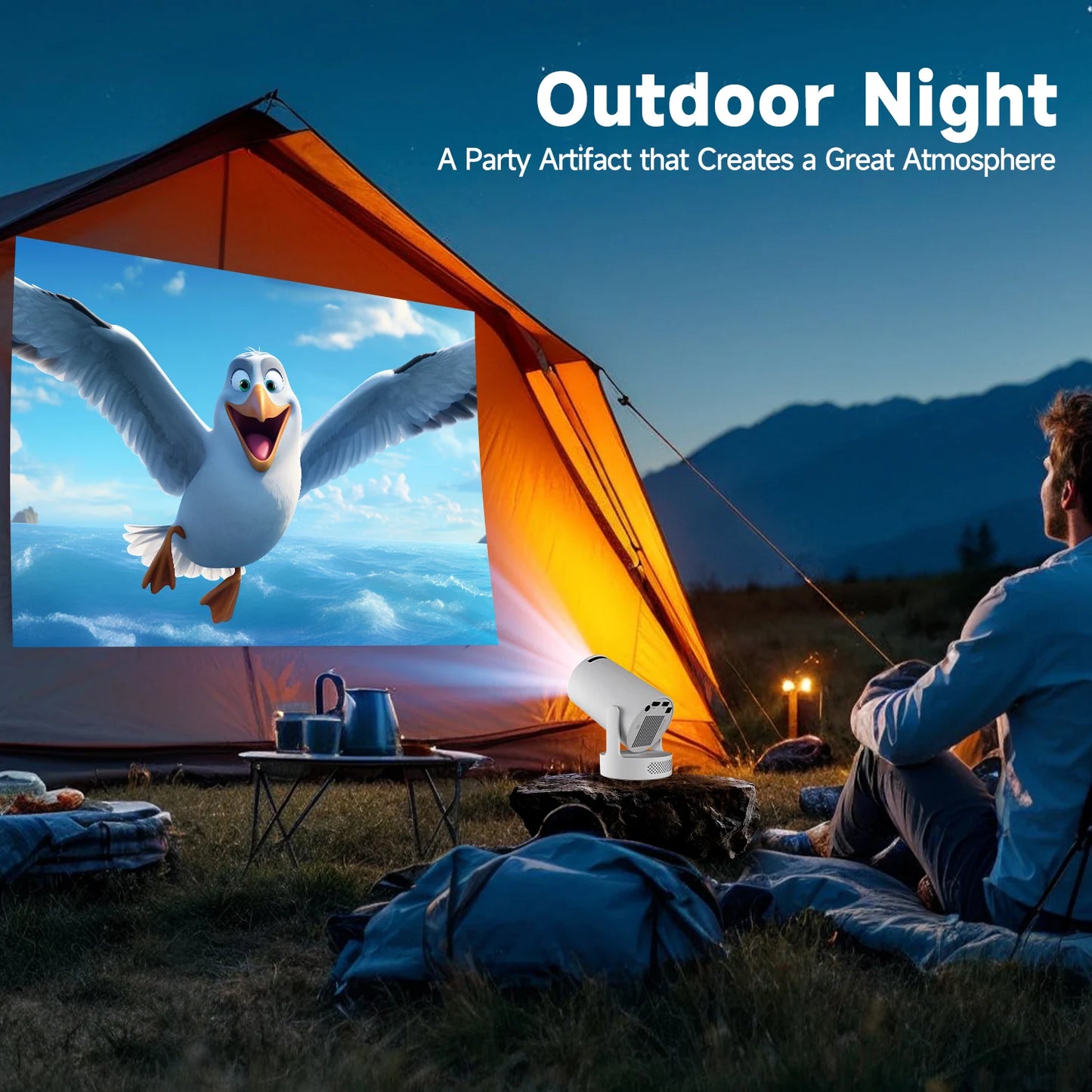 Magcubic 8K HY300 Pro + Projector Built in 5W Speaker 1280*720P Android 14 8000 Lumens Wifi6 BT5.4 Outdoor Portable Projector