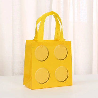 New 6/12pcs Building Block Tote Bags Non-Woven Fabric Party Favor Bags For Birthday Graduation Easter Father's Day Mother's Day