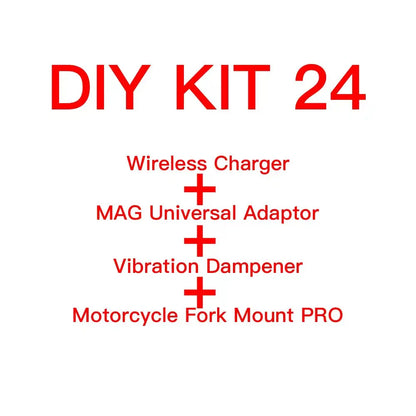Motorcycle Handlebar Stem Fork Mount Holder Phone Mount Vibration Dampener MAG Universal Adaptors Wireless Charger Mirror Brake
