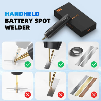 HOMEFISH Portable Spot Welder DIY Handheld Spot Welding Machine 11 Gears Adjustable Energy Storage Spot Welding