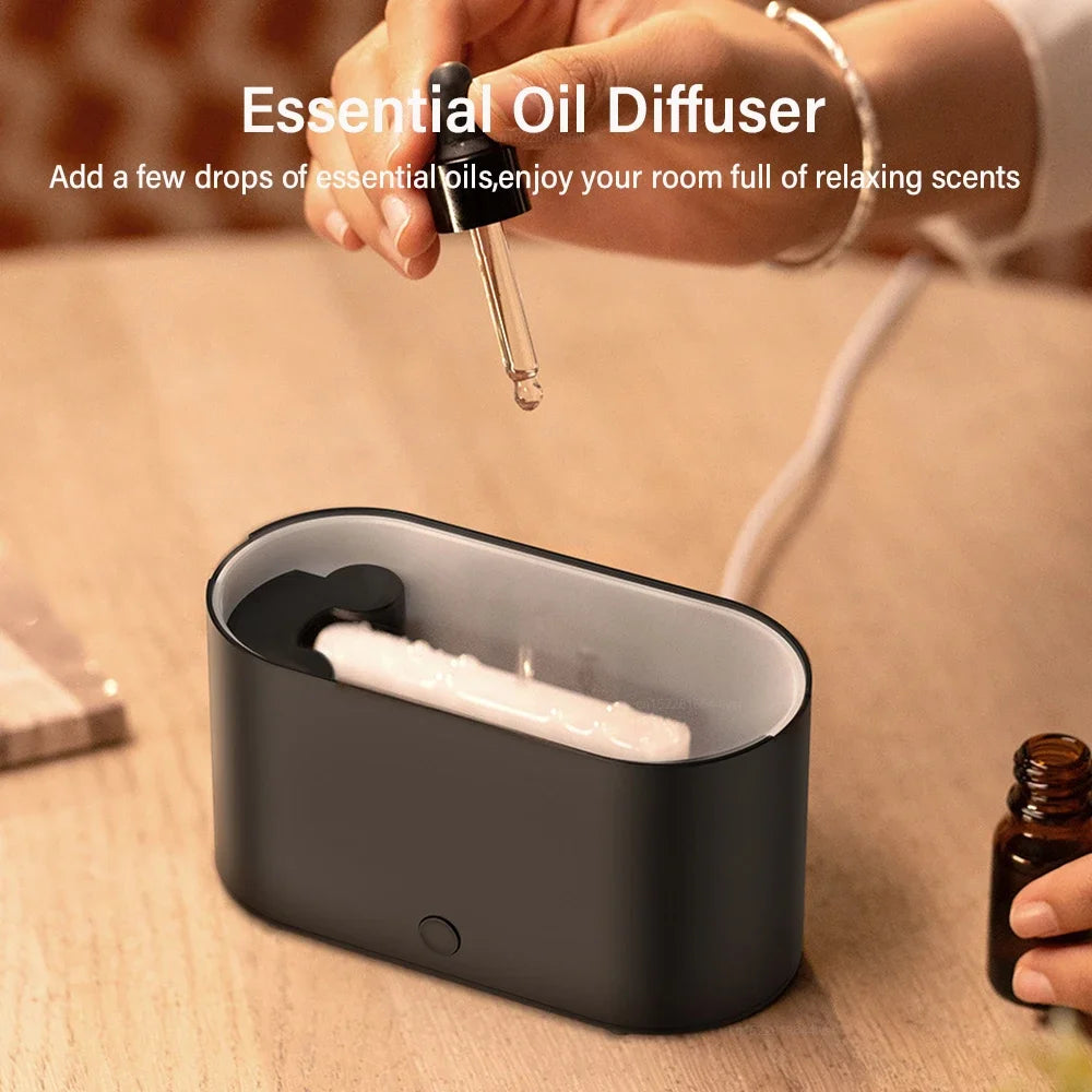 Humidifier Flame Aromatherapy Diffuser Can Add Essential Oils 7 Colour Flame Diffuser Timing USB Desktop Air Humidifier for Home